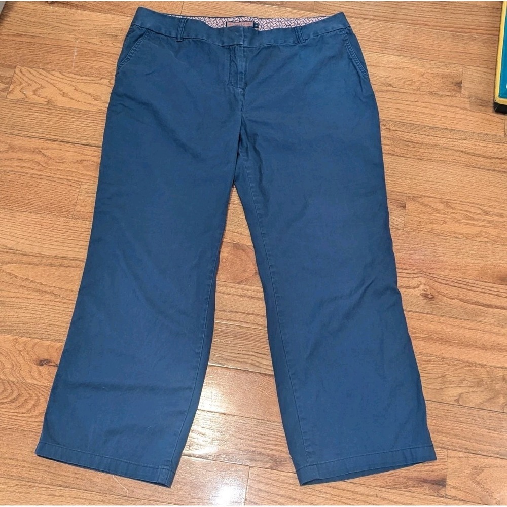 Preppy Coastal Navy Chino Pants Vineyard Vines Straight Leg Women's 16
